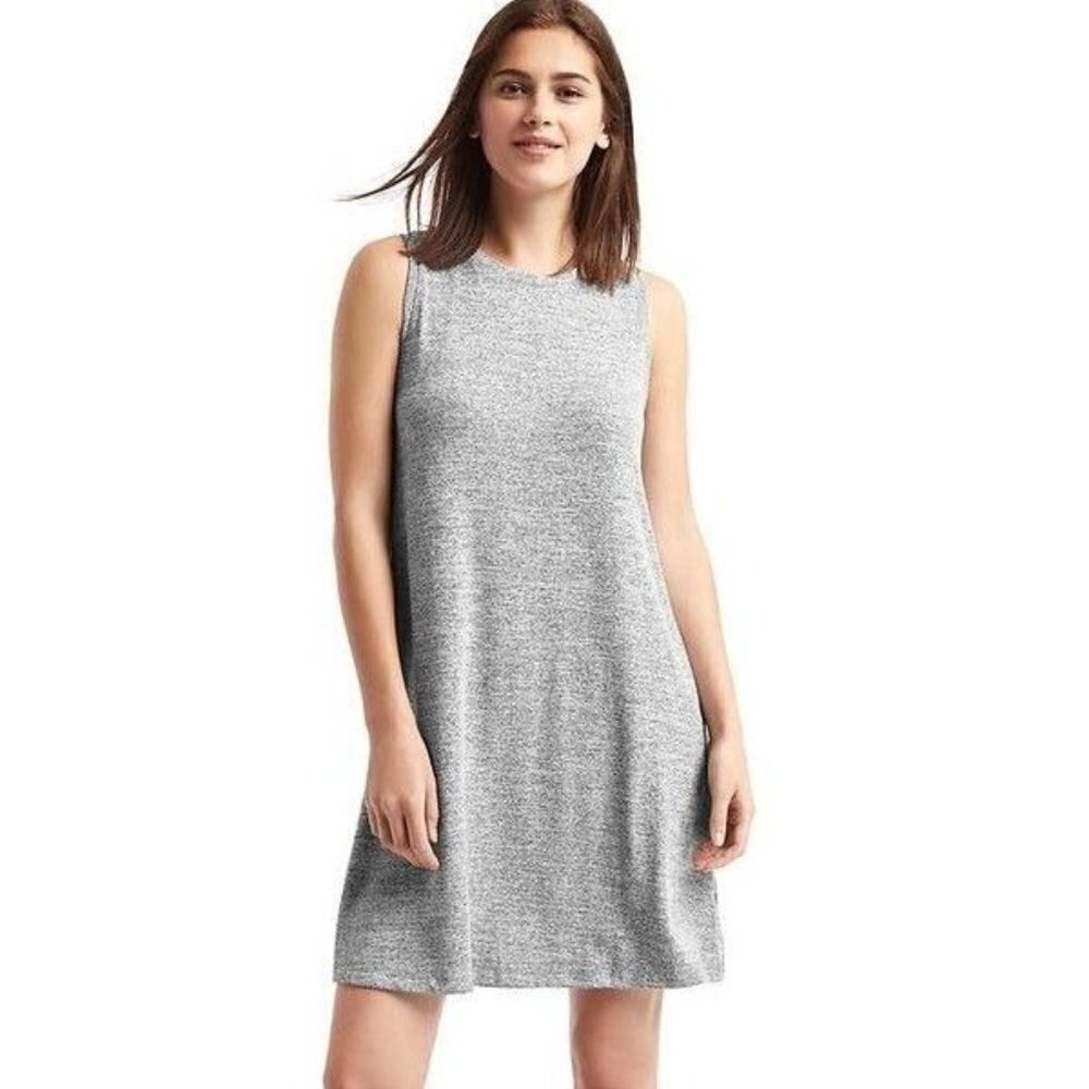 GAP Factory Womens Size‎ XS Softspun Cutout Back Tank Dress Light Grey $59